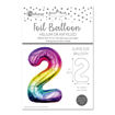 Picture of FOIL BALLOON NUMBER 2 MULTI COLOUR 25 INCH